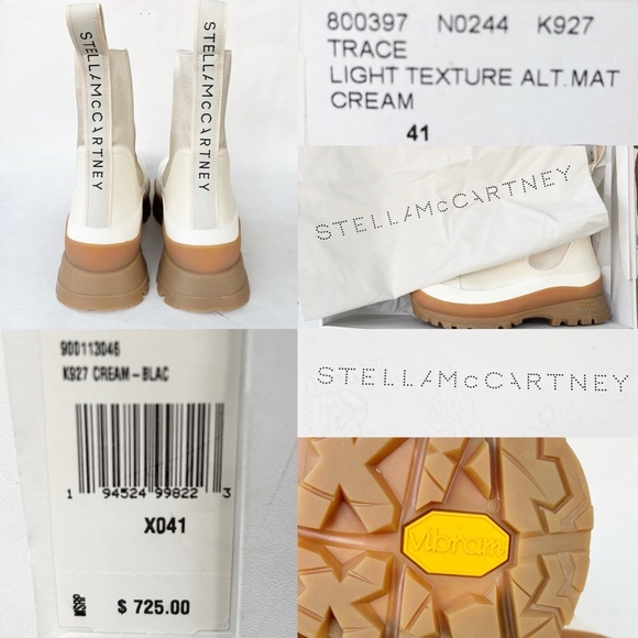 STELLA MCCARTNEY Trace Chelsea Boots in Cream Size EU41=US11B New - Picture 15 of 16